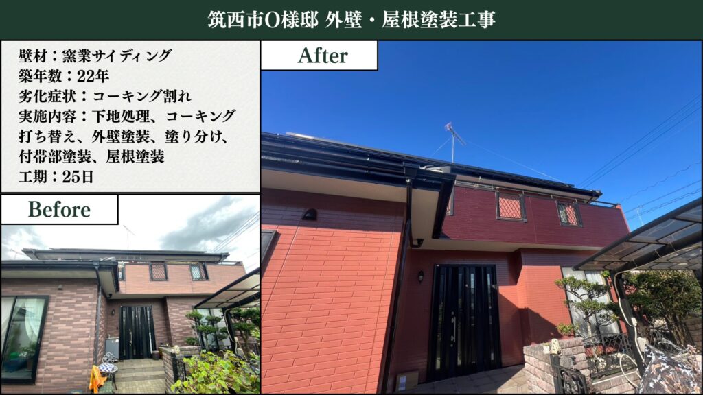 茨城県筑西市で行った外壁塗装と屋根塗装工事の施工事例。住宅の外壁と屋根を高耐久塗料で丁寧に仕上げた様子